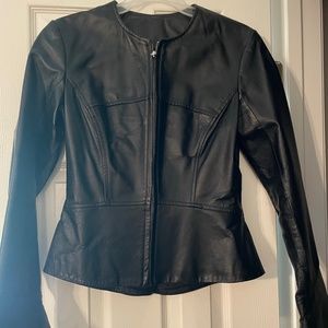 Shape FX black leather jacket